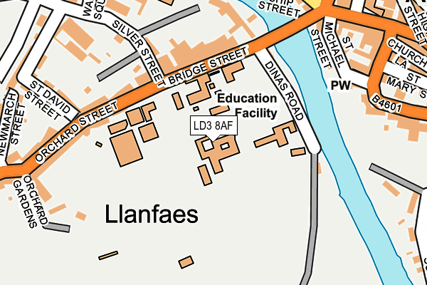 LD3 8AF map - OS OpenMap – Local (Ordnance Survey)