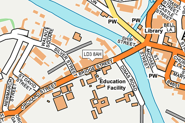 LD3 8AH map - OS OpenMap – Local (Ordnance Survey)