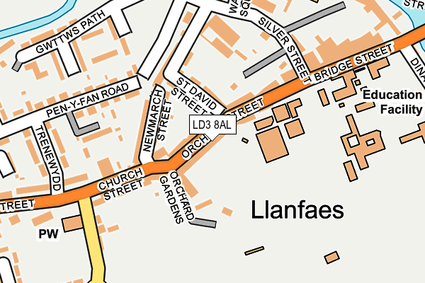 LD3 8AL map - OS OpenMap – Local (Ordnance Survey)