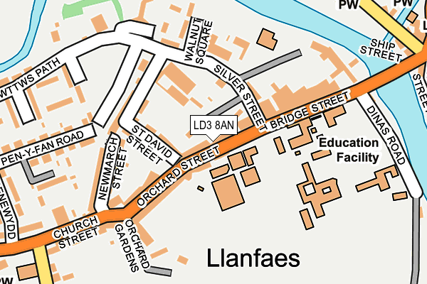 LD3 8AN map - OS OpenMap – Local (Ordnance Survey)