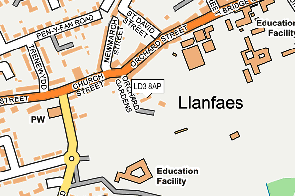 LD3 8AP map - OS OpenMap – Local (Ordnance Survey)