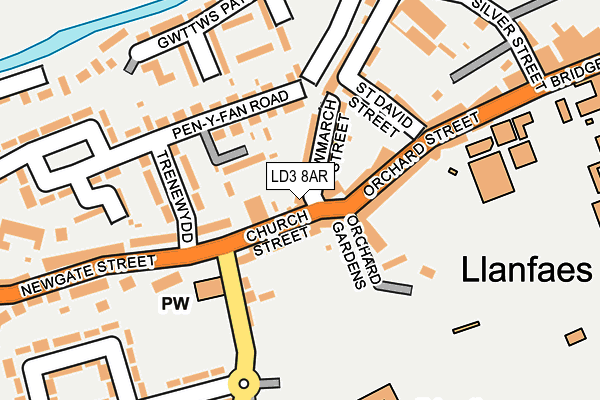 LD3 8AR map - OS OpenMap – Local (Ordnance Survey)