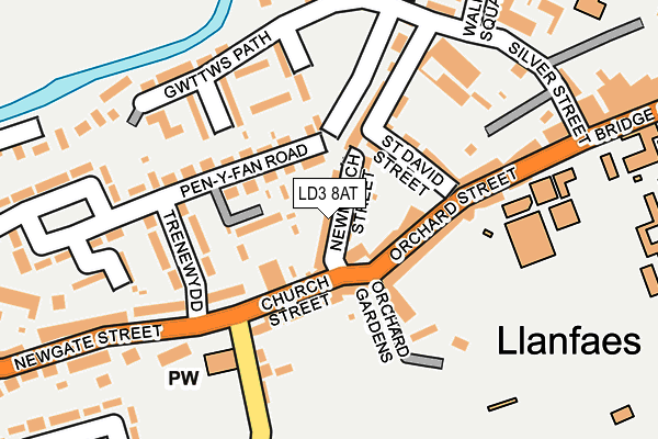 LD3 8AT map - OS OpenMap – Local (Ordnance Survey)
