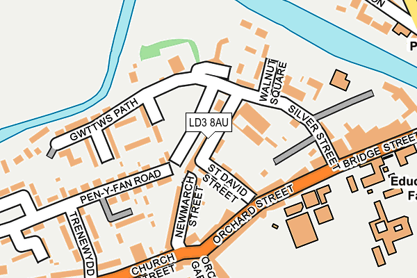 LD3 8AU map - OS OpenMap – Local (Ordnance Survey)