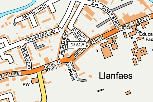 LD3 8AW map - OS OpenMap – Local (Ordnance Survey)