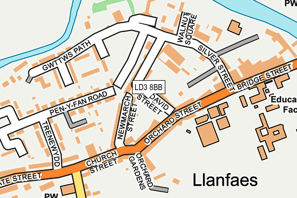 LD3 8BB map - OS OpenMap – Local (Ordnance Survey)