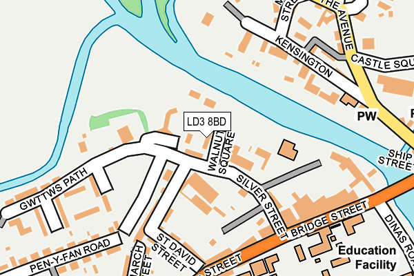 LD3 8BD map - OS OpenMap – Local (Ordnance Survey)