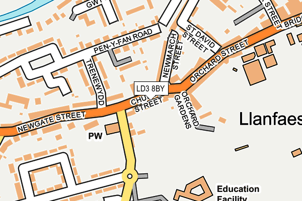LD3 8BY map - OS OpenMap – Local (Ordnance Survey)
