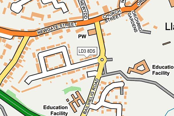 LD3 8DS map - OS OpenMap – Local (Ordnance Survey)