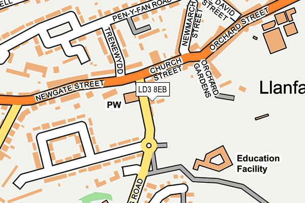 LD3 8EB map - OS OpenMap – Local (Ordnance Survey)