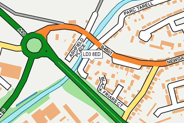 LD3 8ED map - OS OpenMap – Local (Ordnance Survey)
