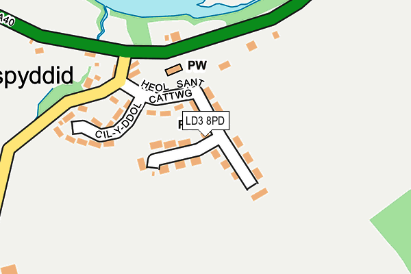 LD3 8PD map - OS OpenMap – Local (Ordnance Survey)