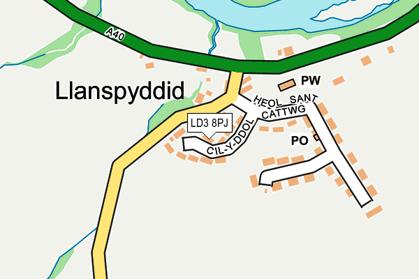 LD3 8PJ map - OS OpenMap – Local (Ordnance Survey)