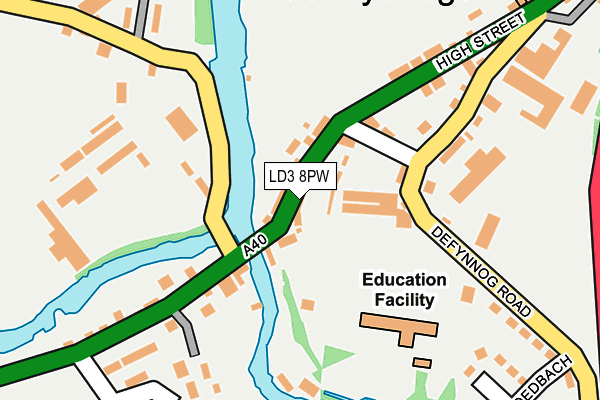LD3 8PW map - OS OpenMap – Local (Ordnance Survey)