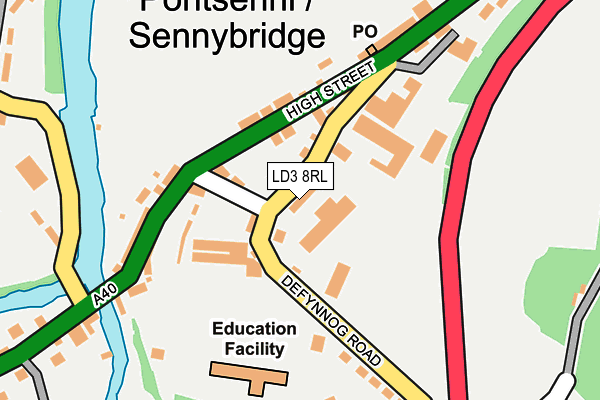 LD3 8RL map - OS OpenMap – Local (Ordnance Survey)