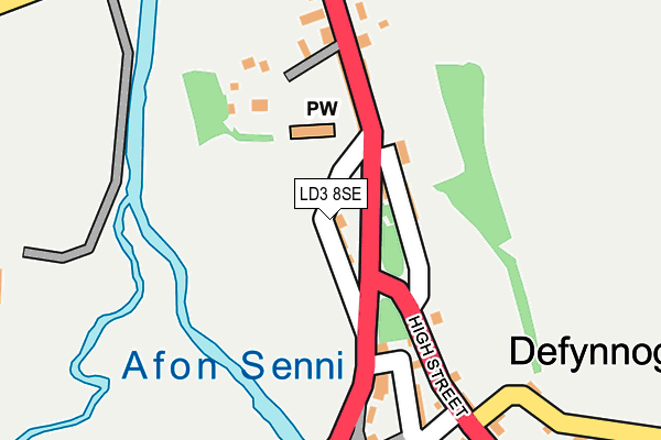 LD3 8SE map - OS OpenMap – Local (Ordnance Survey)