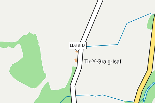 LD3 8TD map - OS OpenMap – Local (Ordnance Survey)