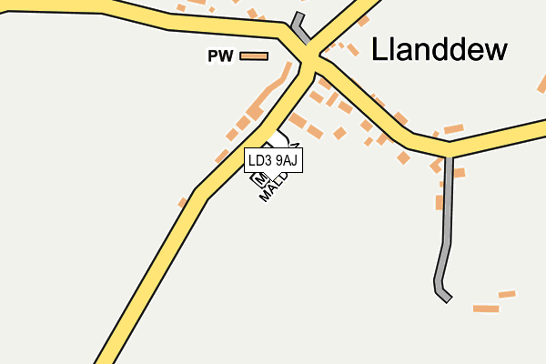 LD3 9AJ map - OS OpenMap – Local (Ordnance Survey)