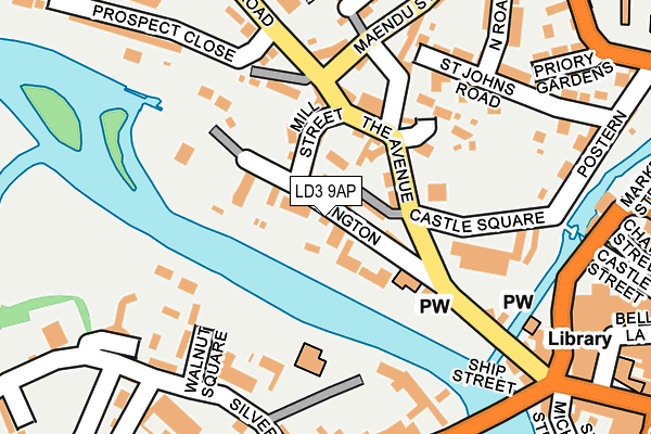 LD3 9AP map - OS OpenMap – Local (Ordnance Survey)