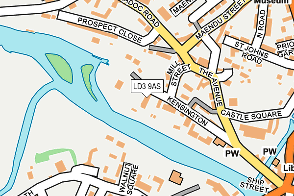 LD3 9AS map - OS OpenMap – Local (Ordnance Survey)