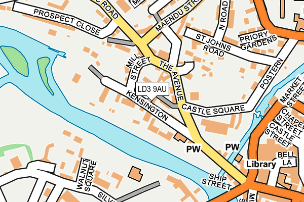 LD3 9AU map - OS OpenMap – Local (Ordnance Survey)