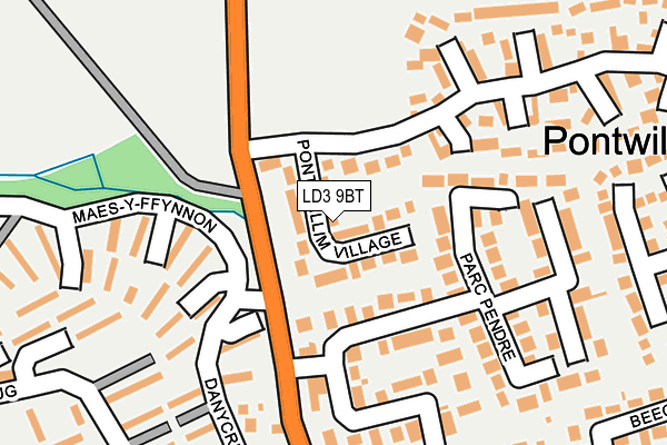 LD3 9BT map - OS OpenMap – Local (Ordnance Survey)