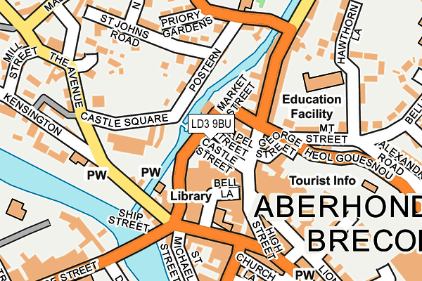 LD3 9BU map - OS OpenMap – Local (Ordnance Survey)