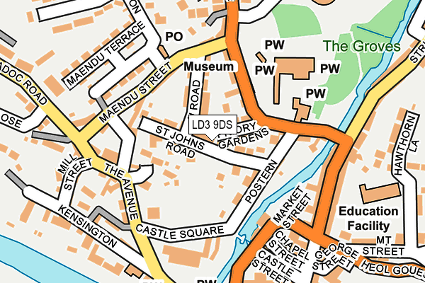 LD3 9DS map - OS OpenMap – Local (Ordnance Survey)