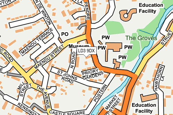 LD3 9DX map - OS OpenMap – Local (Ordnance Survey)