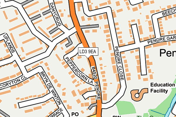 LD3 9EA map - OS OpenMap – Local (Ordnance Survey)