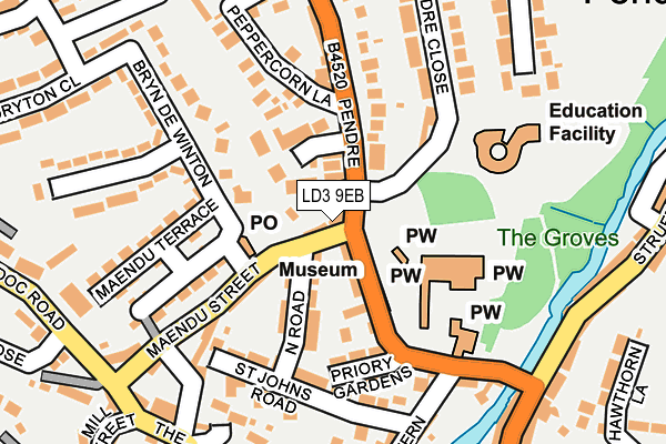 LD3 9EB map - OS OpenMap – Local (Ordnance Survey)