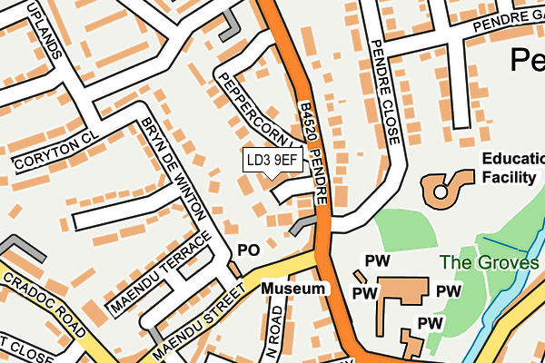 LD3 9EF map - OS OpenMap – Local (Ordnance Survey)