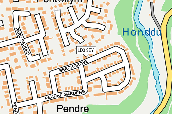 LD3 9EY map - OS OpenMap – Local (Ordnance Survey)