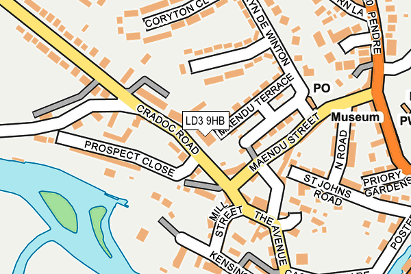 LD3 9HB map - OS OpenMap – Local (Ordnance Survey)