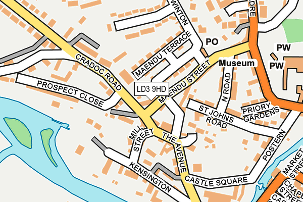 LD3 9HD map - OS OpenMap – Local (Ordnance Survey)