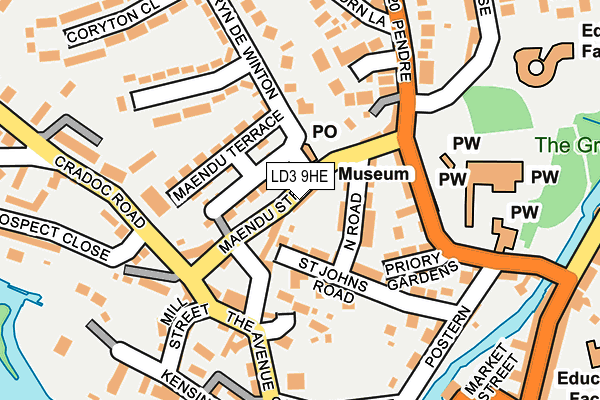 LD3 9HE map - OS OpenMap – Local (Ordnance Survey)