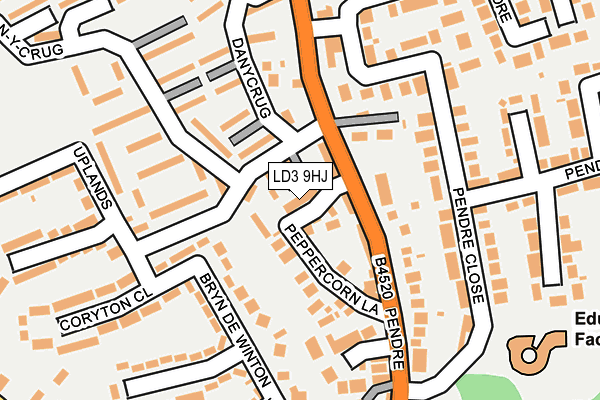 LD3 9HJ map - OS OpenMap – Local (Ordnance Survey)