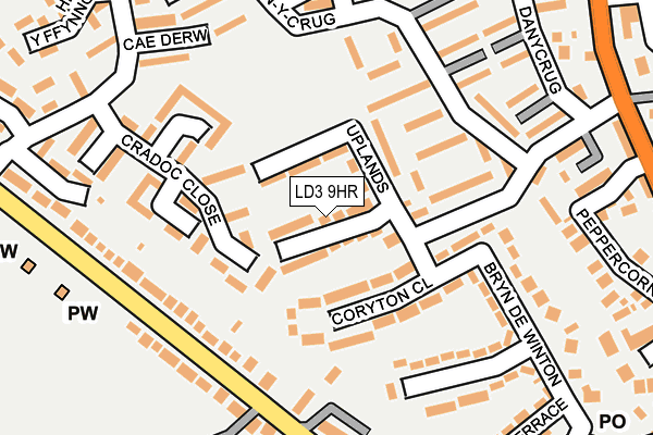 LD3 9HR map - OS OpenMap – Local (Ordnance Survey)