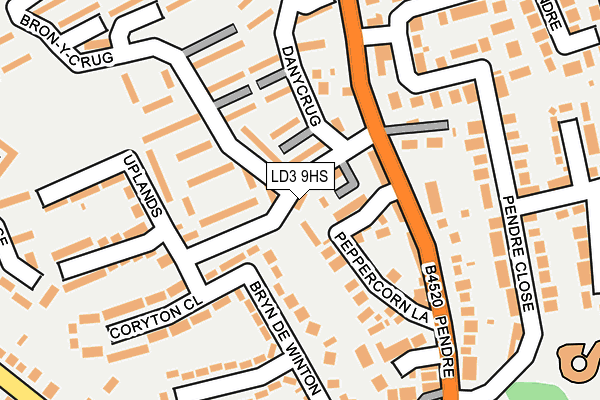 LD3 9HS map - OS OpenMap – Local (Ordnance Survey)