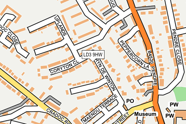 LD3 9HW map - OS OpenMap – Local (Ordnance Survey)