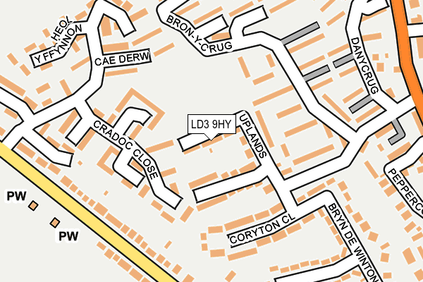 LD3 9HY map - OS OpenMap – Local (Ordnance Survey)