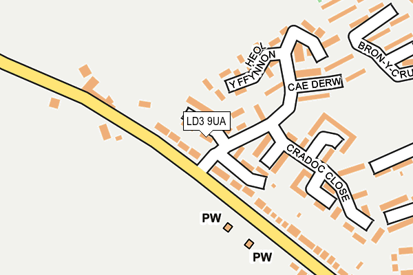LD3 9UA map - OS OpenMap – Local (Ordnance Survey)