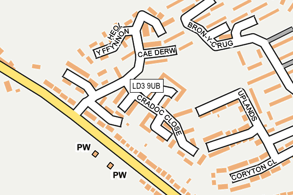 LD3 9UB map - OS OpenMap – Local (Ordnance Survey)