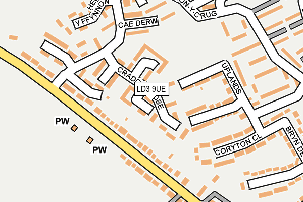 LD3 9UE map - OS OpenMap – Local (Ordnance Survey)