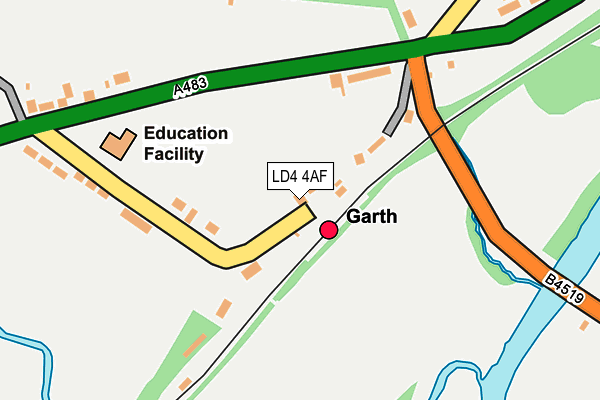 LD4 4AF map - OS OpenMap – Local (Ordnance Survey)