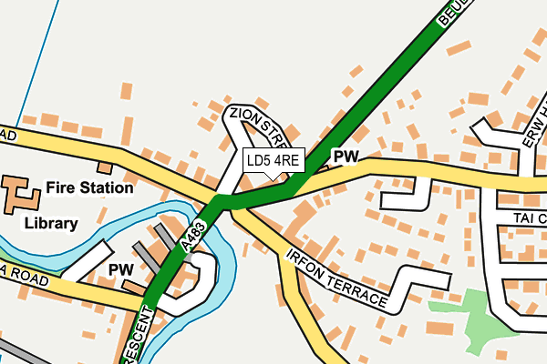 LD5 4RE map - OS OpenMap – Local (Ordnance Survey)