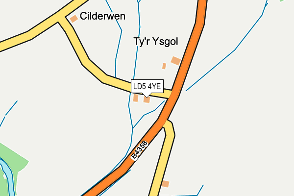 LD5 4YE map - OS OpenMap – Local (Ordnance Survey)