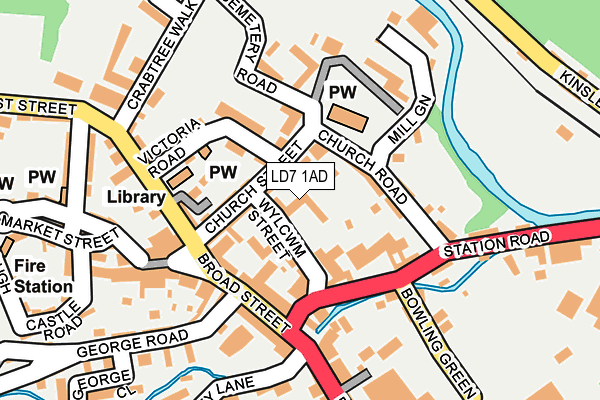 LD7 1AD map - OS OpenMap – Local (Ordnance Survey)