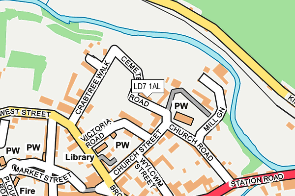 LD7 1AL map - OS OpenMap – Local (Ordnance Survey)