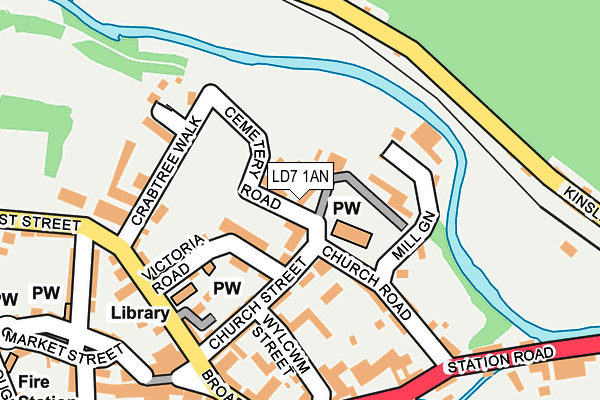 LD7 1AN map - OS OpenMap – Local (Ordnance Survey)